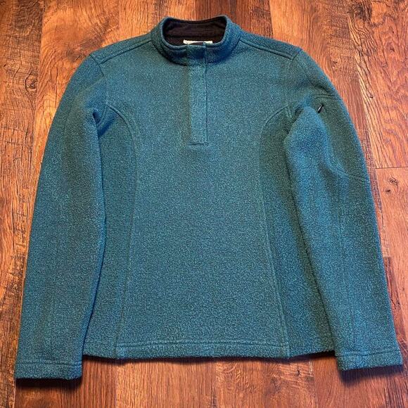 2008 Exofficio Teal Green 1/4 Button Up Pull Over Sweater - Picture 1 of 7